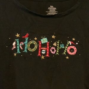 Holiday Long Sleeves Black Ho Ho Ho Size 16/18